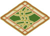 Logo icon for The Santa Lucia Preserve. It features a wide diamond shape with interwoven elements in an abstract braid.